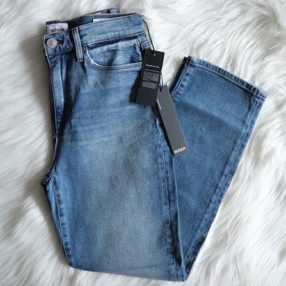 NWT Hudson Jeans Size 25 High Rise Straight Leg Blue Light Wash - Picture 2 of 7